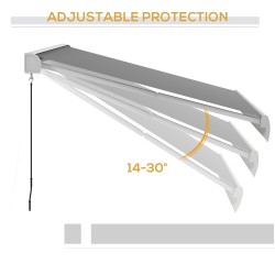 Sähköinen ja manuaalinen terassimarkiisi täyskotelolla 4 x 3 m alumiinirunko vaalea harmaa