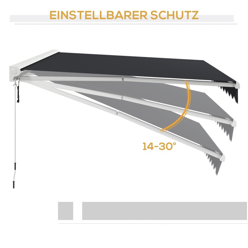 Terassikatos sähköinen ja manuaalinen halvkassettimalli alumiinirunko 4 x 3 m harmaa