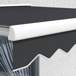 Sähköinen ja manuaalinen parveke- ja terassimarkiisi, puolikasetti, alumiinirunko 250x200 cm, harmaa