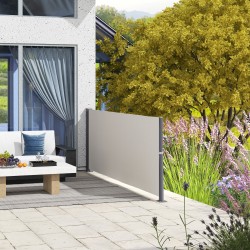 Sivumarkiisi terassille, vedettävä alumiini/polyesteri, 300 x 100 cm, vaaleanharmaa