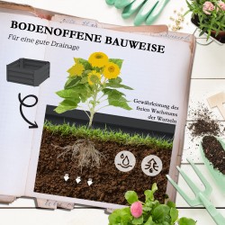 Korotettu viljelylaatikko kiipeilytuella, teräs, 61 x 61 x 140 cm, tummanharmaa