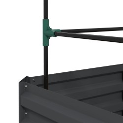 Korotettu viljelylaatikko kiipeilytuella, teräs, 61 x 61 x 140 cm, tummanharmaa