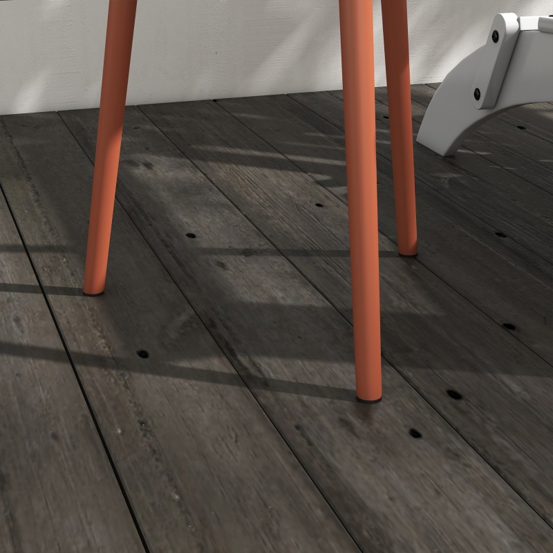 Sivupöytä ulko- ja sisäkäyttöön, teräs, Ø40 x 50 cm, punainen