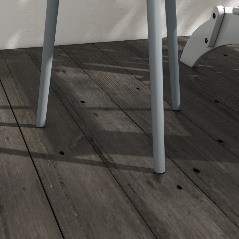 Sivupöytä ulko- ja sisäkäyttöön teräs Ø40 x 50 cm harmaa