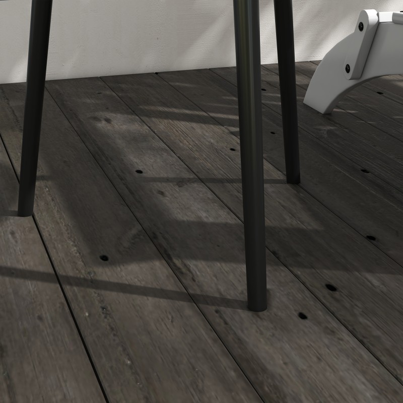 Ulkosivupöytä terästä Ø40 x 50 cm, musta pyöreä parveke- ja puutarhapöytä