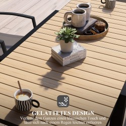 Jatkettava ulkopöytä terassille alumiinia 81/162 x 80 x 75 cm keltainen