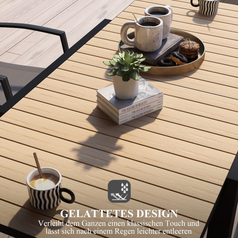 Jatkettava ulkopöytä terassille alumiinia 81/162 x 80 x 75 cm keltainen