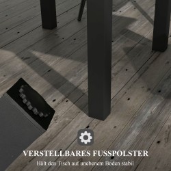 Jatkettava ulkopöytä terassille alumiinia 81/162 x 80 x 75 cm keltainen