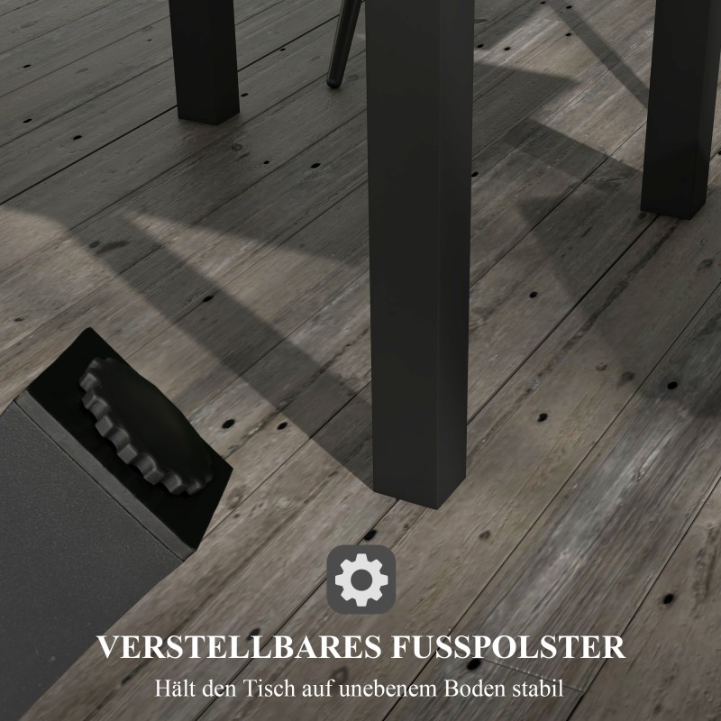 Jatkettava ulkopöytä terassille alumiinia 81/162 x 80 x 75 cm keltainen