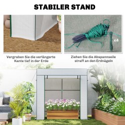 Kasviteltta tomaateille ja vihanneksille polyeteeni 196 x 77 x 197 cm valkoinen