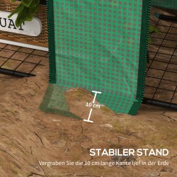 Kasvihuone parvekkeelle, 3 tasoa, 6 metallihyllyä, muovipeite, noin 143 x 46 x 151 cm, vihreä