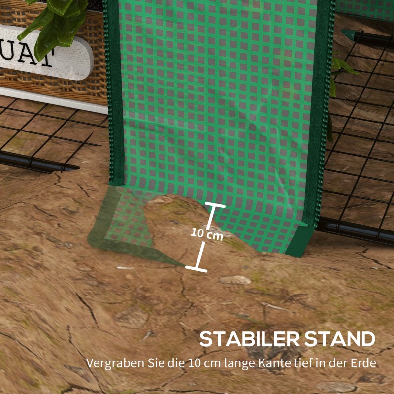 Kasvihuone parvekkeelle, 3 tasoa, 6 metallihyllyä, muovipeite, noin 143 x 46 x 151 cm, vihreä