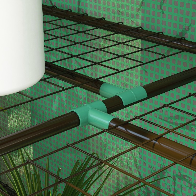 Kasvihuone parvekkeelle, 3 tasoa, 6 metallihyllyä, muovipeite, noin 143 x 46 x 151 cm, vihreä