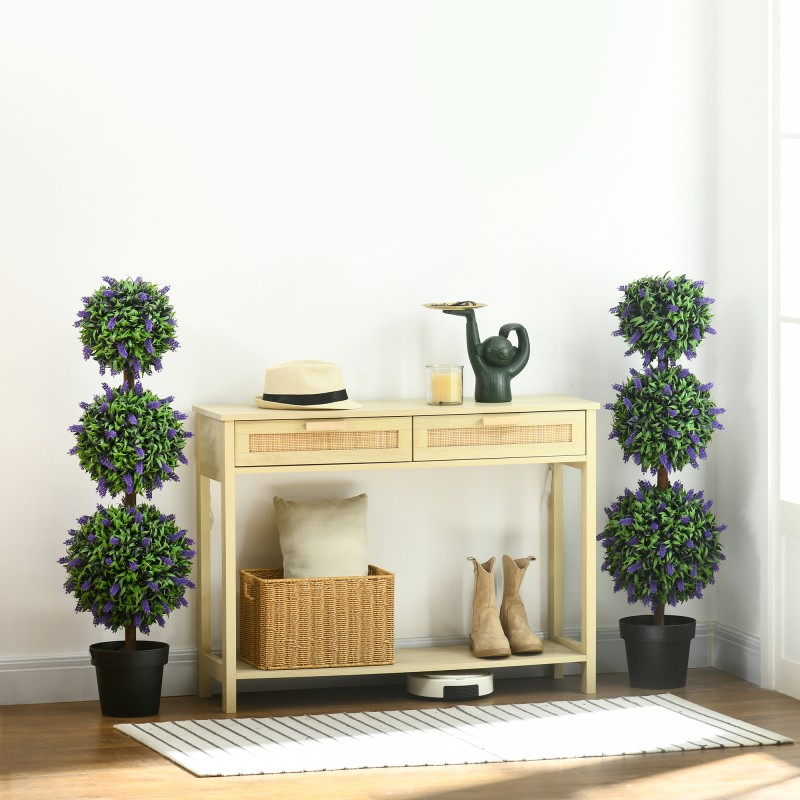 Keinotekoiset laventelikasvit ruukussa 110 cm, UV-kestävät, 2 kpl, vihreä