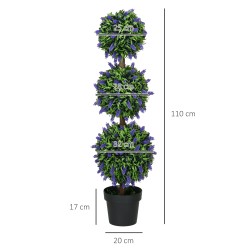 Keinotekoiset laventelikasvit ruukussa 110 cm, UV-kestävät, 2 kpl, vihreä