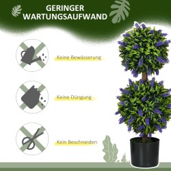 Tekokasvi ruukussa 70 cm, 2 kpl, sisä- ja ulkokäyttöön, vihreä, laventelia muistuttava