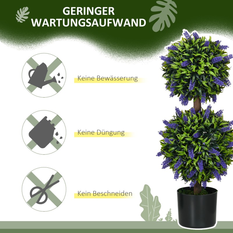 Tekokasvi ruukussa 70 cm, 2 kpl, sisä- ja ulkokäyttöön, vihreä, laventelia muistuttava