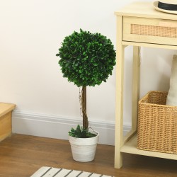 Keinotekoinen puksipensas ruukussa 2 kpl setti, palloksi leikattu, 60 cm, vihreä