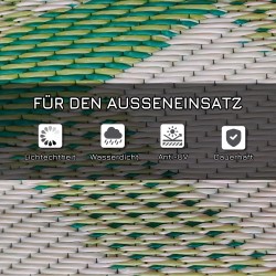 Ulkoterassimatto ulkokäyttöön polypropeeni 274 x 365 cm vihreä/kerma