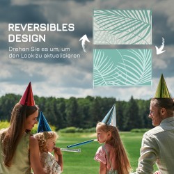 Ulkoterassimatto ulkokäyttöön polypropeeni 274 x 365 cm vihreä/kerma