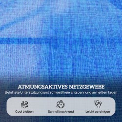 Aurinkotuoli ulkolepotuoli teräsrunko 194 x 72 x 31 cm tummansininen/musta, taitettava