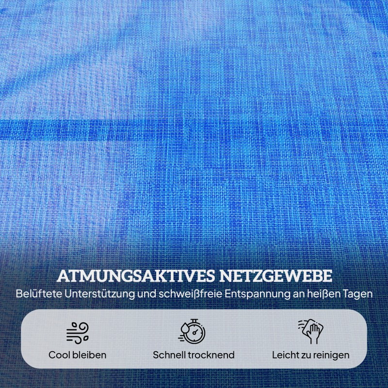 Aurinkotuoli ulkolepotuoli teräsrunko 194 x 72 x 31 cm tummansininen/musta, taitettava