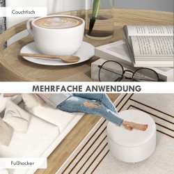 Säilytysrahi teddyfleece-kangas 56 x 56 x 42 cm käännettävä kansi valkoinen