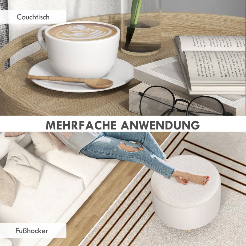 Säilytysrahi teddyfleece-kangas 56 x 56 x 42 cm käännettävä kansi valkoinen