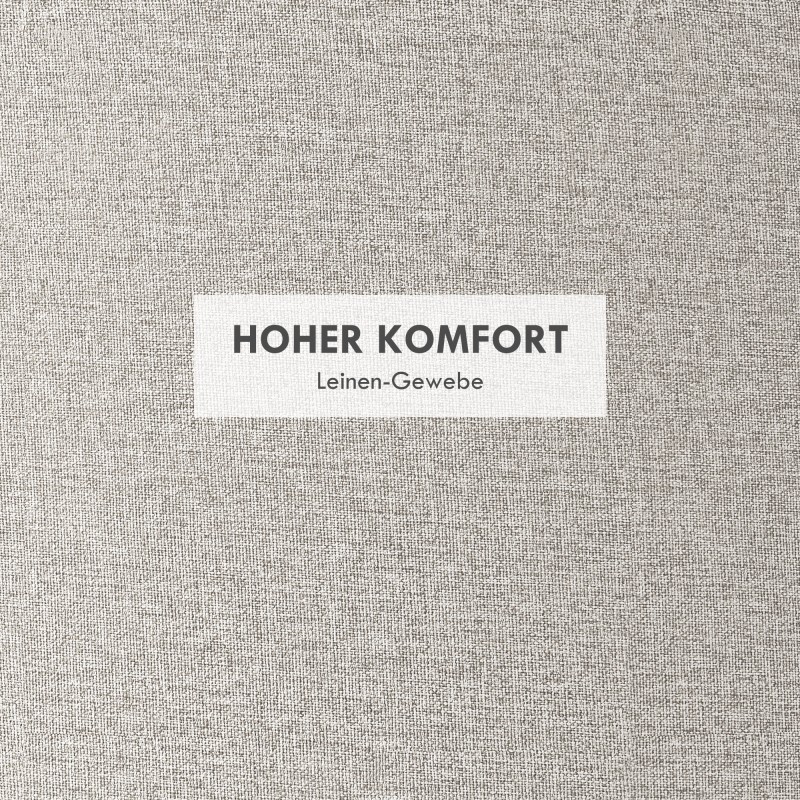 Säilytysrahi käännettävällä kannella, pellavakuosinen, 56 x 56 x 42 cm, creme/luonnonväri