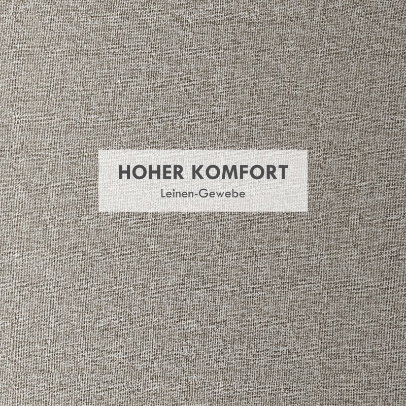 Säilytysrahi käännettävällä kannella, pellavapintainen, 56x56x42 cm, vaalea harmaa ja luonnonvärinen kansi