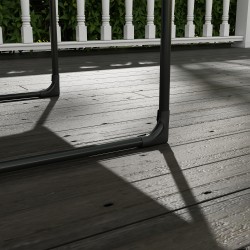 Ulkotuoli ulkokäyttöön, teräsrunko, paksu pehmuste, 62 x 110 x 88 cm, harmaa/musta