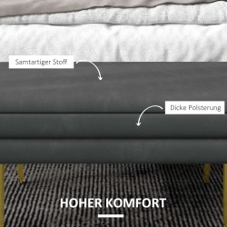 Säilytyspenkki pehmustettu teräsjaloin 79,5 x 37,5 x 43 cm tummanharmaa