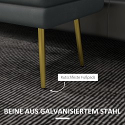 Säilytyspenkki pehmustettu teräsjaloin 79,5 x 37,5 x 43 cm tummanharmaa