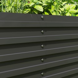 Metallinen viljelylaatikko avoin pohja galvanoitu teräs 240 x 60 x 60 cm tummanharmaa