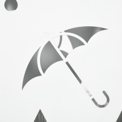 Varjoteline eteiseen, galvanoitu teräs, 4 koukkua, tippakaukalo, 15,5 x 15,5 x 40 cm, valkoinen