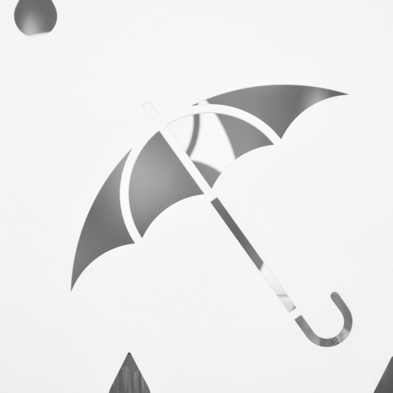 Varjoteline eteiseen, galvanoitu teräs, 4 koukkua, tippakaukalo, 15,5 x 15,5 x 40 cm, valkoinen