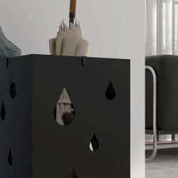 Sateenvarjoteline 4 koukkua galvanoitu teräs 15,5 x 15,5 x 40 cm musta