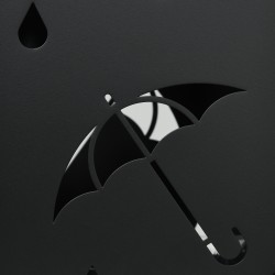 Sateenvarjoteline 4 koukkua galvanoitu teräs 15,5 x 15,5 x 40 cm musta