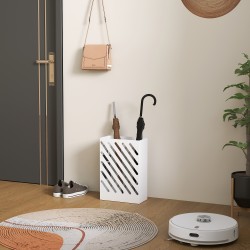 Sateenvarjoteline tippakaukalolla ja 4 koukulla, sinkitty teräs, 28 x 14 x 41 cm, valkoinen