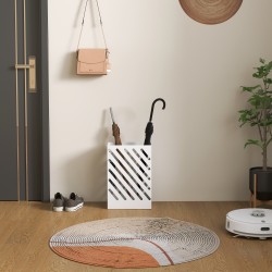 Sateenvarjoteline tippakaukalolla ja 4 koukulla, sinkitty teräs, 28 x 14 x 41 cm, valkoinen