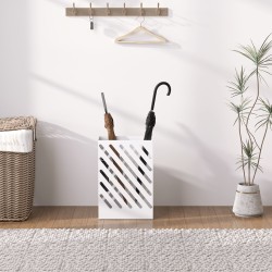 Sateenvarjoteline tippakaukalolla ja 4 koukulla, sinkitty teräs, 28 x 14 x 41 cm, valkoinen