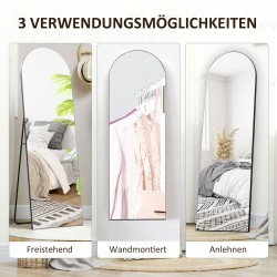 Kokovartalopeili raamiton lattia-/seinämalli 50x150 cm musta