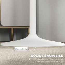 Baaripöytä kahdelle, MDF/teräs, Ø60 x 102 cm, valkoinen