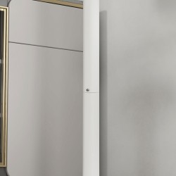 Baaripöytä kahdelle, MDF/teräs, Ø60 x 102 cm, valkoinen