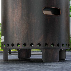 Ulkotulisija metallia Ø45 x 42 cm, lähes savuton, musta–pronssi