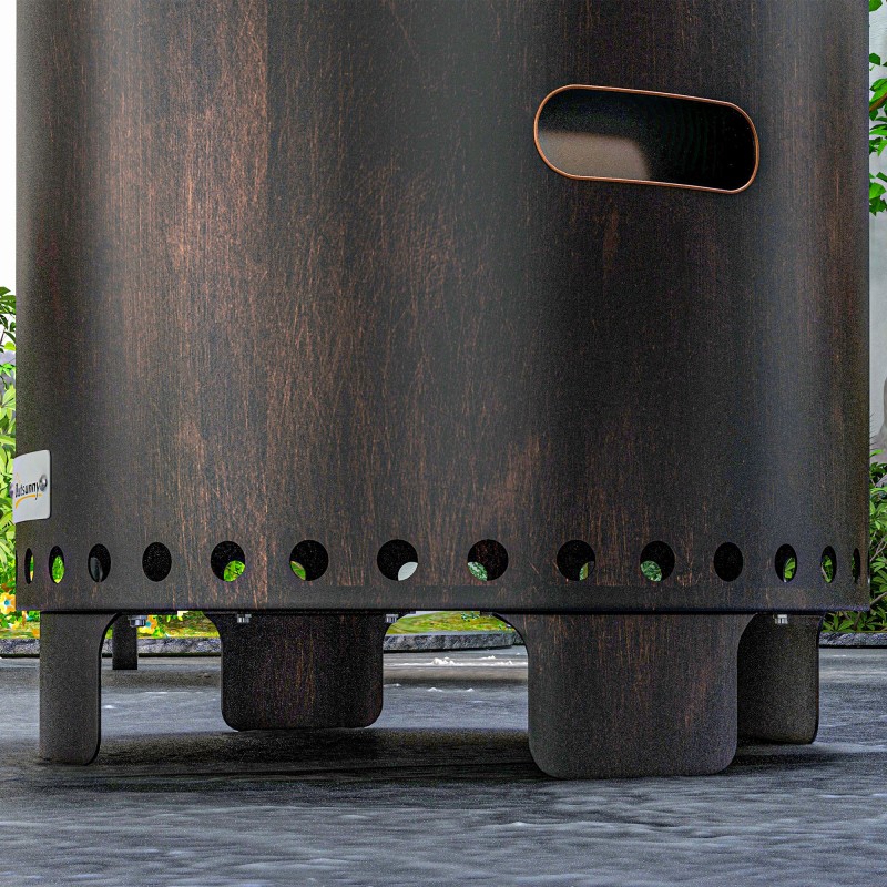 Ulkotulisija metallia Ø45 x 42 cm, lähes savuton, musta–pronssi