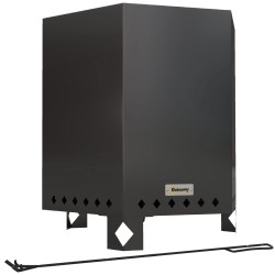 Tulipesä terassituli ulkokäyttöön metalli ja ruostumaton teräs 45 x 38 8 x 46 5 cm musta hopea hiilihanko mukana