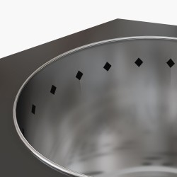 Tulipesä terassituli ulkokäyttöön metalli ja ruostumaton teräs 45 x 38,8 x 46,5 cm musta/hopea, hiilihanko mukana