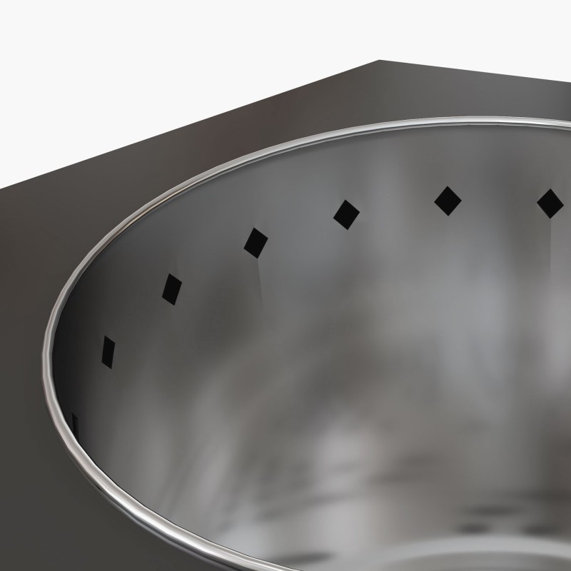 Tulipesä terassituli ulkokäyttöön metalli ja ruostumaton teräs 45 x 38,8 x 46,5 cm musta/hopea, hiilihanko mukana