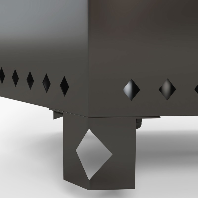 Tulipesä terassituli ulkokäyttöön metalli ja ruostumaton teräs 45 x 38,8 x 46,5 cm musta/hopea, hiilihanko mukana